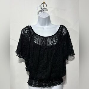 Mauve Black Lace Blouse Women’s Size Small